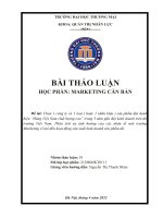 Chọn 1 công ty và 1 loại ( hoặc 1 nhãn hiệu ) sản phẩm đạt danh hiệu “hàng việt nam chất lượng cao” trong 3 năm gần đây kinh doanh trên thị trường việt nam  phân tích sự ảnh hưởng của các nhân tố môi trường marketing vĩ mô đ 