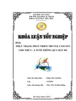 Thực trạng phát triển trí tuệ cảm xúc cho trẻ 5 6 tuổi thông qua hát ru  