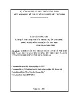 Báo cáo khoa học nghiên cứu kỹ thuật thâm canh cà phê chè đạt năng suất cao, phẩm chất tốt có hiệu quả và bền vững trên đất đồi núi phủ quỳ   nghệ an 