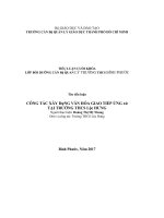 Công tác xây dựng văn hóa giao tiếp ứng xử tại trường THCS lộc hưng 