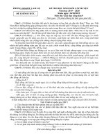 Đề thi học sinh giỏi môn GDCD lớp 9 cấp huyện năm 2019-2020 có đáp án - Phòng GD&ĐT Cam Lộ