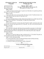 Đề thi học sinh giỏi môn GDCD lớp 9 cấp tỉnh năm 2019-2020 có đáp án - Sở GD&ĐT Thanh Hóa