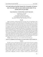 Các khó khăn để hoàn thành đề tài nghiên cứu khoa học của sinh viên đại học khối ngành kinh tế tại Thành phố Hồ Chí Minh