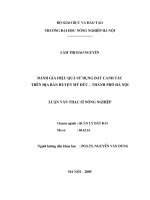 Đánh giá hiệu quả sử dụng đất canh tác trên địa bàn huyện mỹ đức   tp  hà nội 