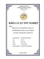 Khảo sát sự ảnh hưởng của ion ce3+ lên phổ phát quang của ion mn2+ trong vật liệu aluminate, silicate  