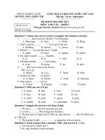 De thi hoc ky I Anh van 7 nam hoc 20102011