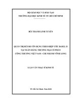 Quản trị rủi ro tín dụng theo hiệp ước basel ii tại ngân hàng thương mại cổ phần công thương việt nam   chi nhánh vĩnh long 
