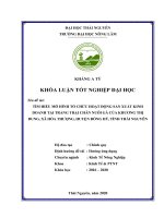 Tìm hiểu mô hình tổ chức hoạt động sản xuất kinh doanh tại trang trại chăn nuôi gà của bà khương thị dung, xã hóa thượng, huyện đồng hỷ, tỉnh thái nguyên 