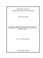 Các nhân tổ ánh hưởng đến quyết định vay vốn của khách hàng cá nhân tại các ngân hàng thương mại tỉnh bắc giang 