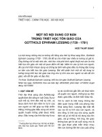 Một số nội dung cơ bản trong triết học tôn giáo của Gotthold Ephraim Lessing (1729-1781)