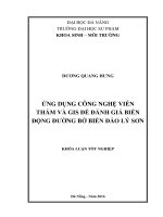 Ứng dụng công nghệ viễn thám và gis để đánh giá biến động đường bờ biển đảo lý sơn  