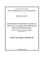 Giải pháp chủ yếu nhằm đáp ứng nhu cầu việc làm của lao động nông thôn huyện đồng hỷ tỉnh thái nguyên       