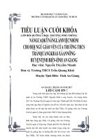 Nâng cao kỹ năng làm việc nhóm cho đội ngũ giáo viên của trường THCS trần quang khải, tịnh biên, an giang 