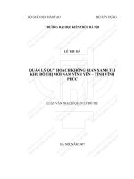 Tóm tắt Luận văn Thạc sĩ Quản lý đô thị: Quản lý quy hoạch không gian xanh tại khu đô thị mới Nam Vĩnh Yên – tỉnh Vĩnh Phúc