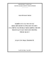 Nghiên cứu các yếu tố tác động đến hành vi công dân tổ chức của những người hoạt động không chuyên trách tại ủy ban nhân dân phường thuộc quận 3 