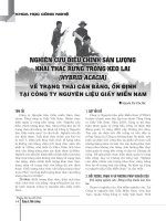 Nghiên cứu điều chỉnh sản lượng khai thác rừng trồng keo lai (Hybrid acacia) về trạng thái cân bằng, ổn định tại Công ty Nguyên vật liệu giấy Miền Nam