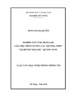 Nghiên cứu ứng dụng gis vào việc phân tuyến các trường thpt tại huyện đại lộc   quảng nam   