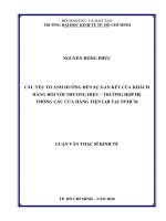 Các yếu tố ảnh hưởng đến sự gắn kết của khách hàng đối với thương hiệu – trường hợp hệ thống các cửa hàng tiện lợi tại tp hcm 