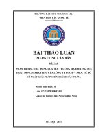 Phân tích sự tác động của môi trường marketing đến hoạt động marketing của công ty coca – cola  từ đó đề xuất giải pháp chính sách sản phẩm 