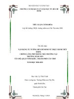 Vận dụng tư tưởng hồ chí minh về thực hành tiết kiệm, chống lãng phí trong nhà trường tại trường mầm non tây đô, năm học 2020  2021 