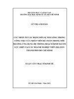 Các nhân tố tác động đến sự hài lòng trong công việc của nhân viên kế toán trong môi trường ứng dụng hệ thống hoạch định nguồn lực (erp) tại các doanh nghiệp trên địa bàn tp  hồ chí minh 