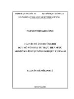 Các yếu tố ảnh hưởng tới quy mô vốn đầu tư trực tiếp nước ngoài vào lĩnh vực nông nghiệp ở Việt Nam (Luận án tiến sĩ file word)