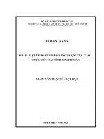 Pháp luật về phát triển năng lượng tái tạo – thực tiễn tại tỉnh bình thuận 