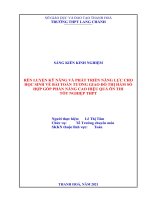 Rèn luyện kỹ năng và phát triển năng lực cho học sinh về bài toán tương giao đồ thị hàm số hợp góp phần nâng cao hiệu quả ôn thi tốt nghiệp THPT 