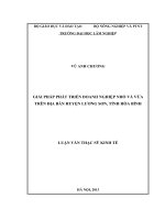Giải pháp phát triển doanh nghiệp nhỏ và vừa trên địa bàn huyện lương sơn, tỉnh hòa bình 