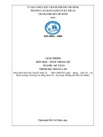Giáo trình Toán thống kê (Nghề: Kế toán) - CĐ Kinh tế Kỹ thuật TP.HCM
