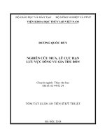 Nghiên cứu mưa, lũ cực hạn lưu vực sông Vu Gia - Thu Bồn tt
