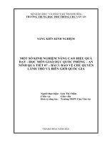 Một số kinh nghiệm nâng cao hiệu quả dạy – học môn giáo dục quốc phòng – an ninh qua tiết 7 – bài 3 bảo vệ chủ quyền lãnh thổ và biên giới quốc gia 