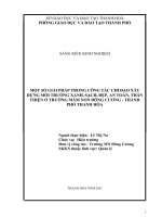 Một số giải pháp trong công tác chỉ đạo xây dựng môi trường xanh, sạch, đẹp, an toàn, thân thiện ở đông cương   thành phố thanh hoá 