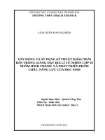Xây dựng và sử dụng dụng kĩ thuật khăn trải bàn trong giảng dạy địa lí tự nhiên lớp 10 nhằm hình thành và phát triển phẩm chất, năng lực của học sinh 