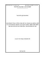 Giải pháp tăng cường thu hút sự tham gia đóng góp của người dân trong xây dựng nông thôn mới trên địa bàn huyện đan phượng, thành phố hà nội 