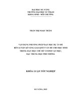 Vận dụng phương pháp dạy học dự án để rèn luyện kĩ năng giải quyết vấn đề cho học sinh trong dạy học chủ đề vi sinh vật học, bậc trung học phổ thông 