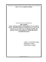 Using mind mapping technique in teaching post reading help sts in class 12 at chu van an high school be motivated and improve their reading comprehension  