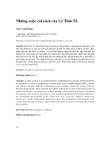 Những cuộc cải cách của Lý Thái Tổ