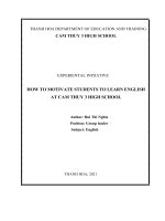 How to motivate students to learn english at cam thuy 3 high school 