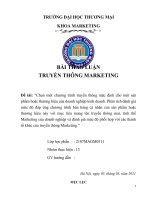 Phân tích đánh giá mức độ đáp ứng chương trình bán hàng cá nhân của sản phẩm hoặc thương hiệu với mục tiêu mang tên truyền thông mar, tình thế Marketing của doanh nghiệp và đánh giá mức độ phối hợp với các thành tố khác của truyền thông Marketing