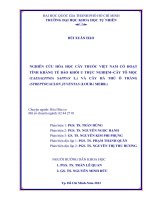 Luận án tiến sĩ nghiên cứu hóa học cây thuốc việt nam có hoạt tính kháng tế bào khối u thực nghiệm cây tô mộc 