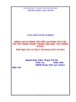 Nâng cao kĩ năng tìm hiểu và phân tích các chi tiết nghệ thuật trong văn bản vợ chồng a phủ (SGK ngữ văn 12 tập 2, chương trình cơ bản) 