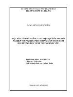 Một số giải pháp nâng cao hiệu quả ôn thi tốt nghiệp trung học phổ thông môn toán cho đối tượng học sinh trung bình, yếu 