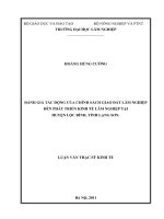 Đánh giá tác động của chính sách giao đất lâm nghiệp đến phát triển kinh tế lâm nghiệp tại huyện lộc bình, tỉnh lạng sơn 