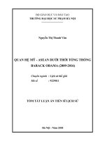 Quan hệ Mỹ- ASEAN dưới thời Tổng thống Barack Obama (2009-2016)