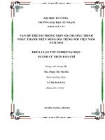 Vấn đề trẻ em trong một số chương trình phát thanh trên sóng đài tiếng nói việt nam năm 2014  