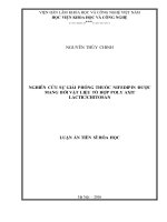 Luận án tiến sĩ nghiên cứu giải phóng thuốc nifedipin được mang bởi vật liệu tổ hợp poly axit lactic chitosan 