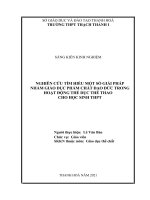 Nghiên cứu tìm hiểu một số giải pháp nhằm giáo dục phẩm chất đạo đức trong hoạt động thể dục thể thao cho học sinh THPT 