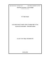 Giải pháp phát triển nông nghiệp bền vững tại huyện kim bôi   tỉnh hòa bình 