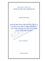 ĐÁNH GIÁ HIỆN TRẠNG môi TRƯỜNG và đề XUẤT GIẢI PHÁP GIẢM THIỂU ô NHIỄM môi TRƯỜNG LÀNG NGHỀ CHẠM gỗ LA XUYÊN, xã yên NINH, HUYỆN ý yên TỈNH NAM ĐỊNH 